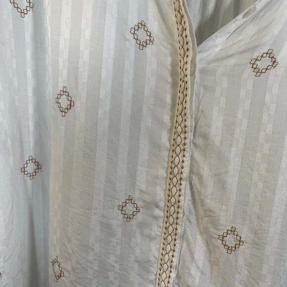 Catherines Cream Beige Embroidered Flowy Boho Peasant Style Blouse Size 4X - Picture 4 of 5